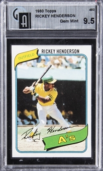 1980 Topps #482 Rickey Henderson Rookie Card – GAI GEM MINT 9.5